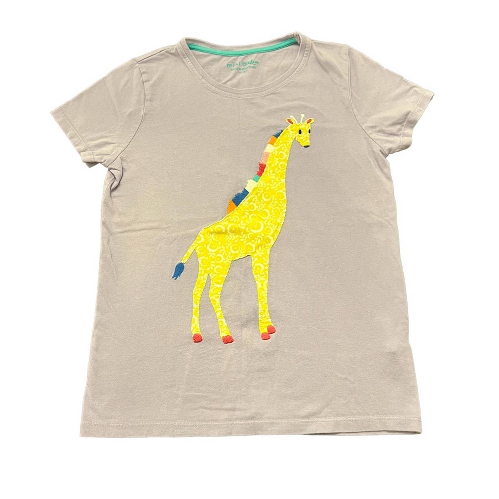 Mini Boden Giraffe Appliqué Light Purple T-Shirt size 11-12 girls